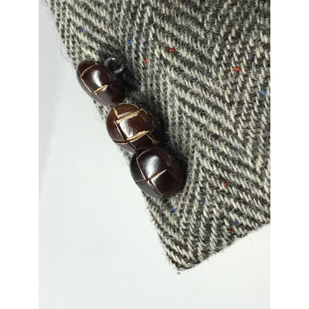 44L Farah Western Wear Vintage 2 Bttn Wool Tweed Blazer Sport Coat Heather Gray
